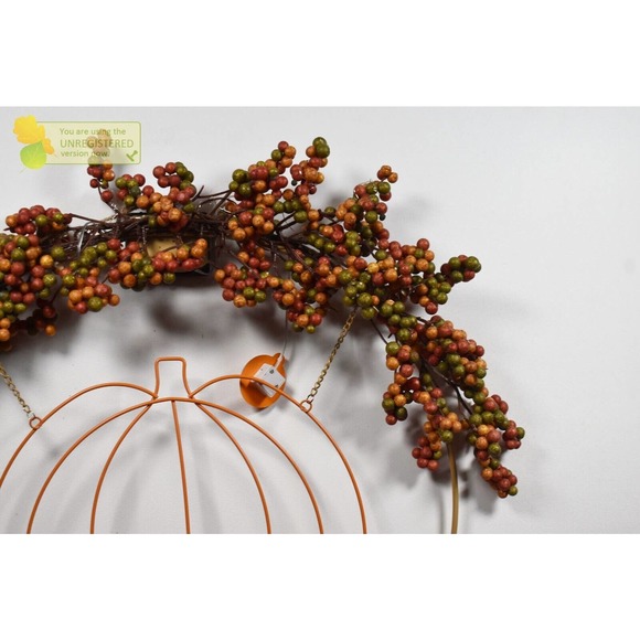 Hyde & EEK! Harvest Fall Pumpkin Wreath - Picture 3 of 6